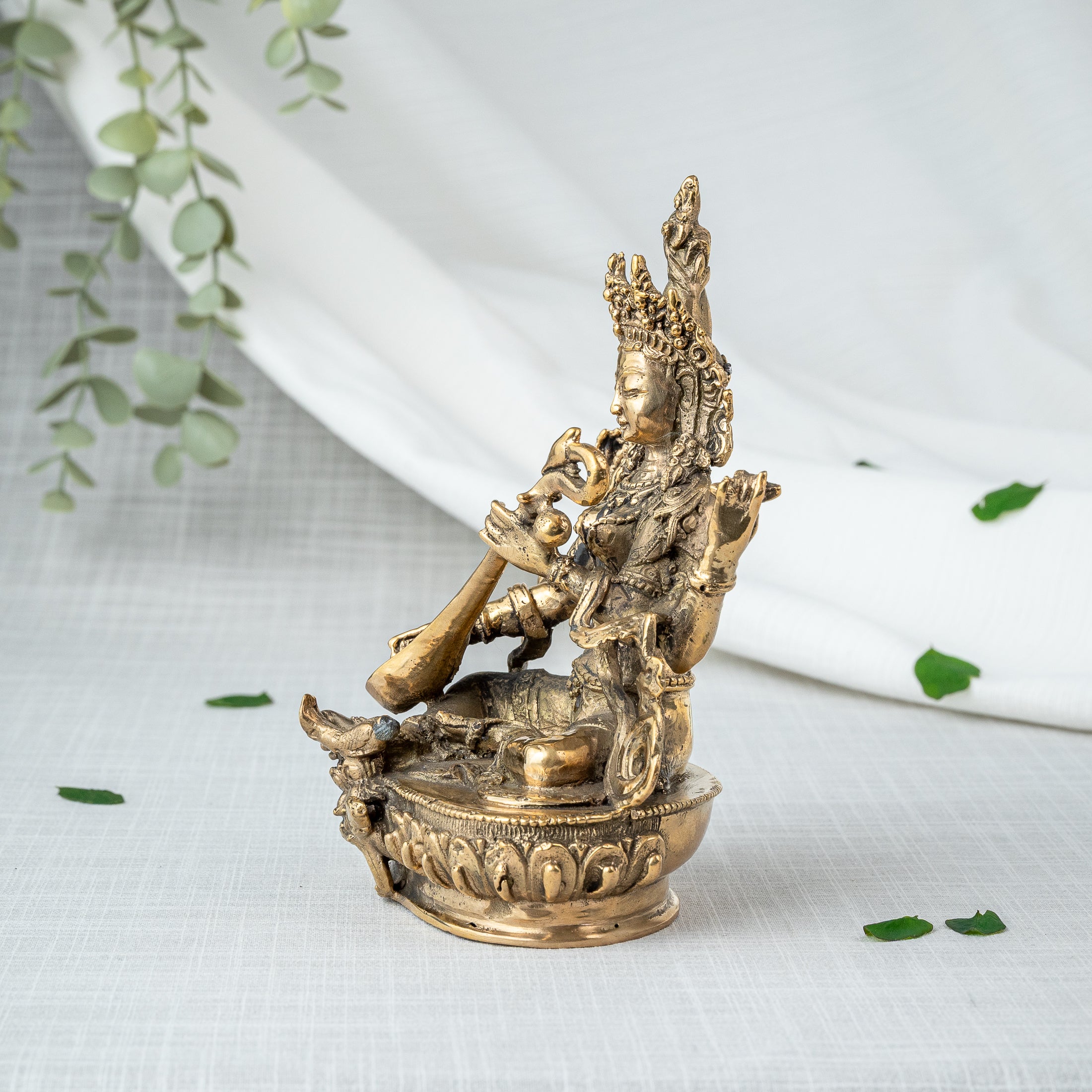 Saraswati Statue Nepali Iconography - Side