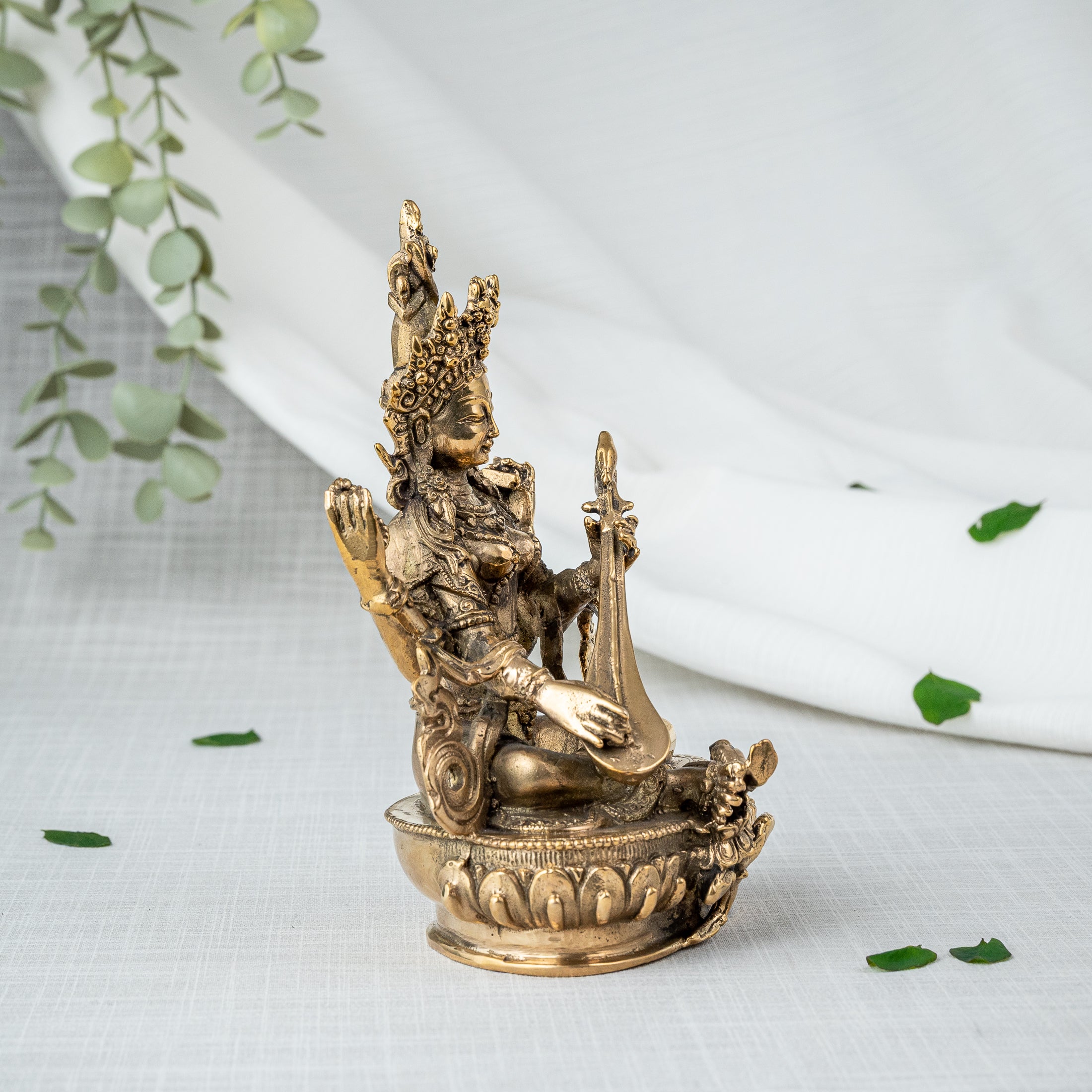Saraswati Statue Nepali Iconography - Side