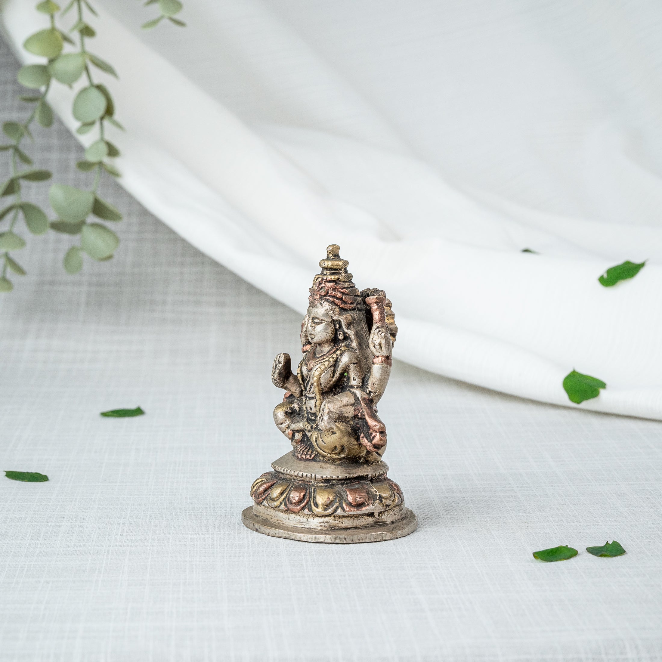Silver Plated Lakshmi Statue - Side