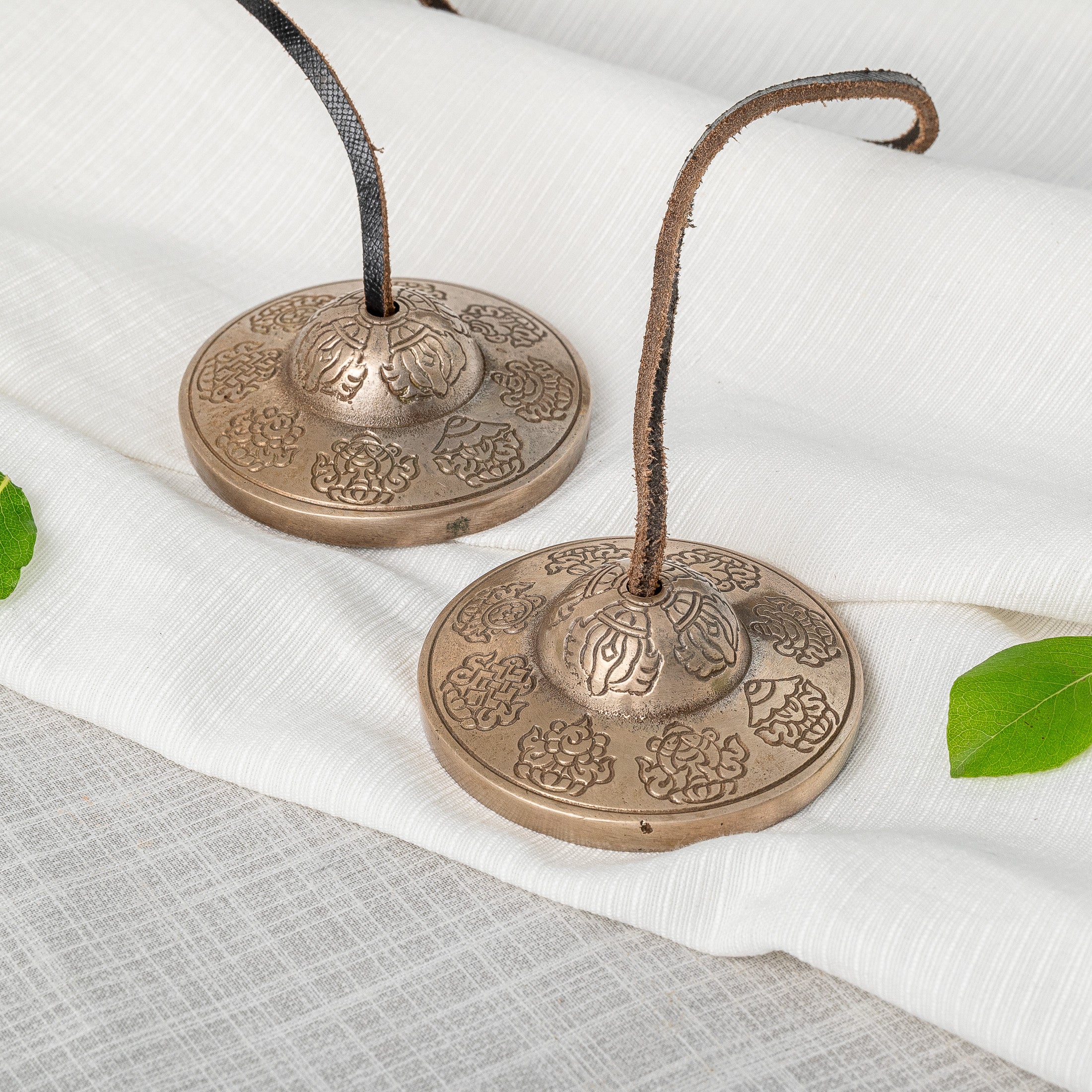 Close-up of Tibetan Tingsha Cymbals