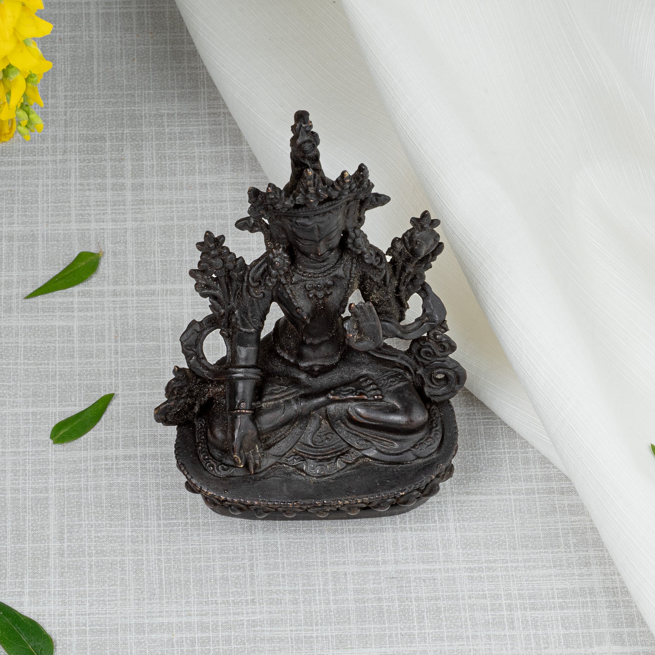 Top view of White Tara statue